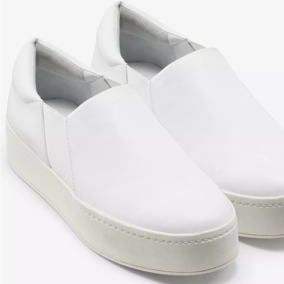 Vince off white leather Warren platform sneaker slides NEW - Picture 3 of 4